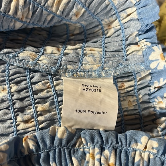 Pink Lily Dainty Daisies Blue Floral Smocked Two Piece Skirt Set - Picture 12 of 12